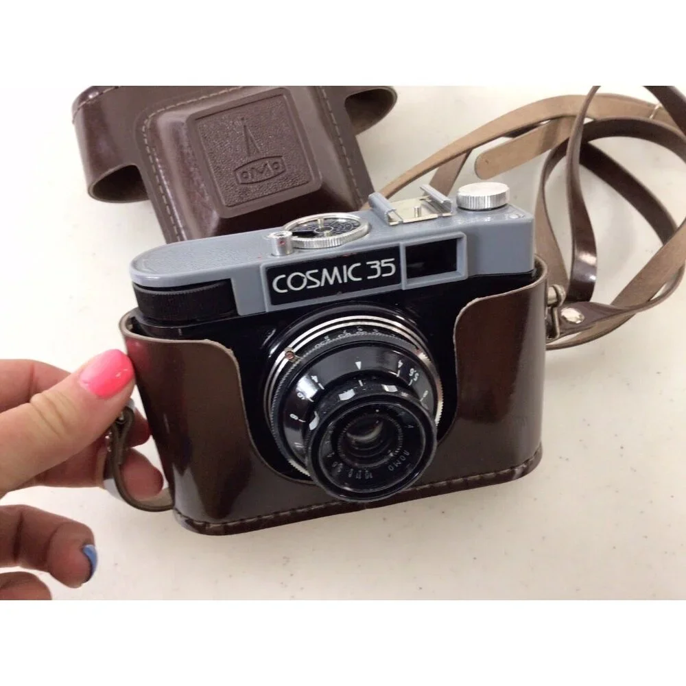 Vintage Cosmic 35 Camera & Leather Case